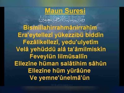 Maun Suresi okunuşu ve anlamı: Maun Suresi anlamı, Türkçe meali, arapça yazılışı ve diyanet tefsiri