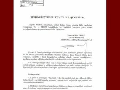 Mhp'li Ersoy, 2 mahalledeki kaya düşmesi riskini meclise taşıdı