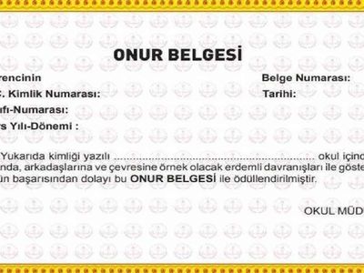 Onur belgesi nedir? Onur belgesi kaç puanda verilir? Hangi öğrenciler onur belgesi almaya hak kazanır? Onur belgesi kimlere verilir?