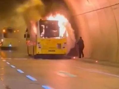 Otobüs bir anda alev aldı!
