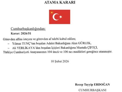 Resmî Gazete’de Atama Kararı: Adalet ve İçişleri Bakanlığı’nda Değişim