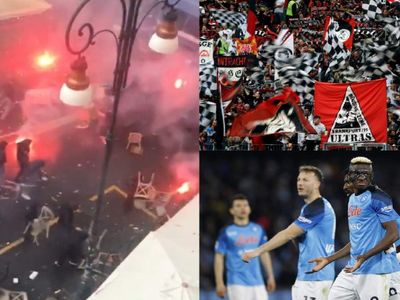 Şampiyonlar Ligi alev aldı: Alman taraftarlar Napoli’yi yangın yerine çevirdi