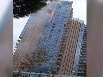 Sarıyer'de otel inşaatında yangın çıktı