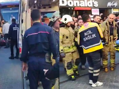 Sultanahmet’te korku dolu anlar: Tramvay yayaya çarptı