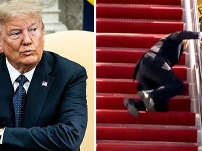 Trump Biden'ın Merdivenlerden Düşmesini Yorumladı