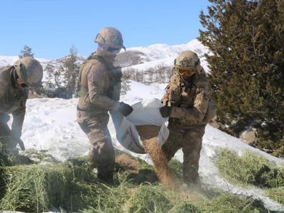 Tunceli’de Yaban Hayvanları Helikopterler Yardımıyla Beslendi