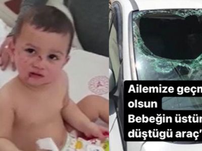 6. Kattan Arabanın Üzerine Düşen Bebek Olağanüstü Bir Şekilde Kurtuldu