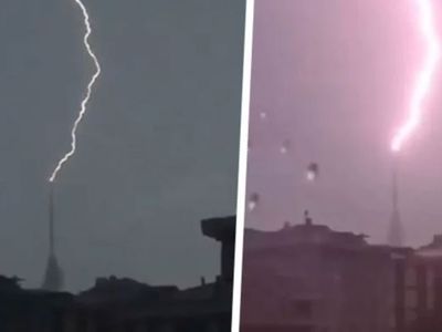 Çamlıca Kulesi’ne yıldırım düştü: O anlar kameralara yansıdı
