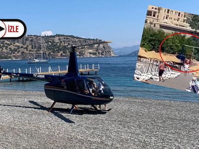 Marmaris'te Plaja Helikopterle İnen Pilottan Pişkin Sözler: Havacılığa Aşığız, Her Yere İneriz
