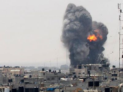İsrail’in Gazze’deki Hava Saldırısının Görüntüleri