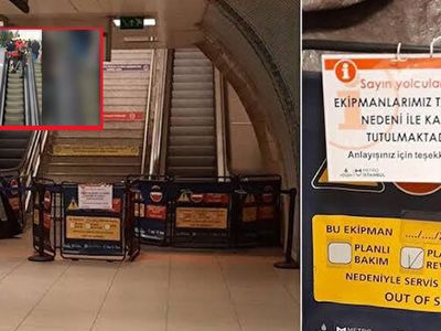 Metro İstasyonunda Çalışmayan Yürüyen Merdiven Vatandaşlara Zor Anlar Yaşattı