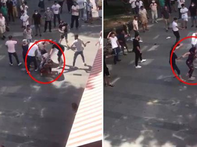 Öfkeli Kadın Eşini Darp Edenlere Tekme Tokatla Saldırdı