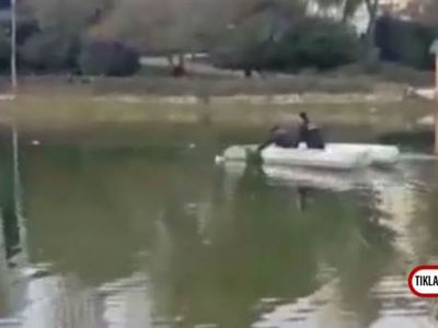 Göletin Ortasında Mahsur Kalan Martının İmdadına İftaiye Yetişti