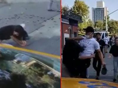 Taksim'de Zabıta Bir Kadına Uçan Tekme Attı