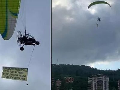 Trabzon'da Bir Kişi Hakkını Gökyüzünde Açtığı Afişle Aradı!