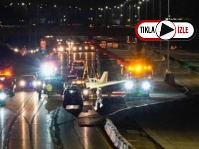 ABD'de bir Uçak Otobana İndi