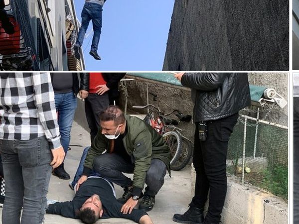 Adana'da Eşine Kızan Adam Komşusunun Üzerine Atladı