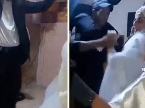 Gelini omzuna almak isterken öyle bir şey oldu ki insanlar düğün salonunu terk etti!