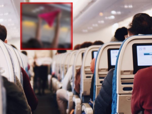 Genç kadın uçakta iç çamaşırını çıkarttı! Önce bardakta yıkadı sonra herkesin içinde kuruttu