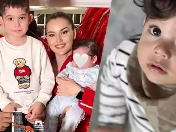 Güzel oyuncu Fahriye Evcen 13 aylık oğluyla sette: Bakın küçük Özçivit kime benzetildi!