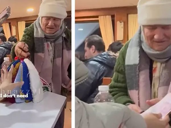 İyi insanlar hala var! Bir turist örgü lif satan yaşlı kadına 75 lira yerine 1750 lira ödeyince... O anlar viral oldu!