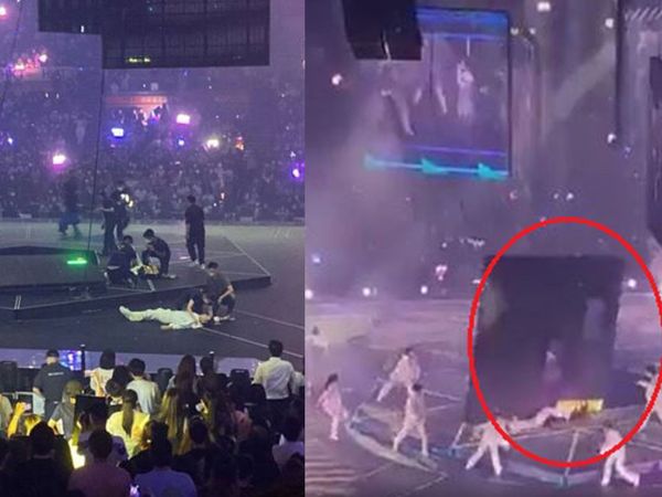Konserde büyük facia! Şarkı söylediği esnada üzerine dev ekran düştü o kaza anbean kameralara yansıdı