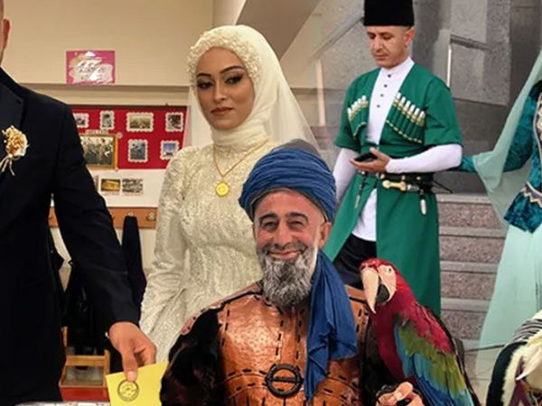 Seçim kombinleri belli oldu! Oy vermeye birbirinden farklı kıyafetlerle giden insanlar