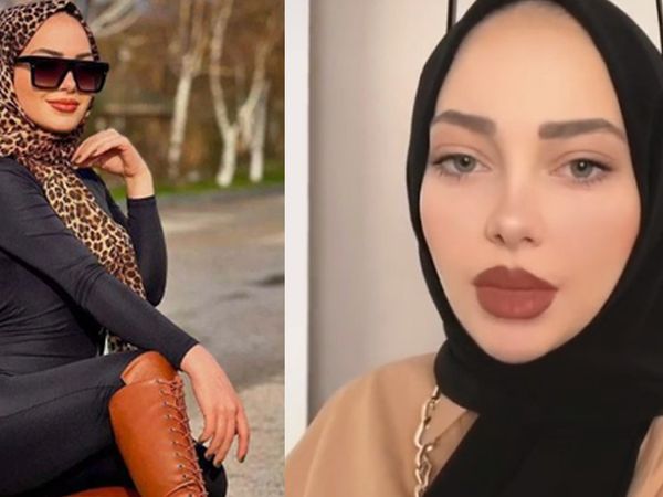 Sosyal medya fenomeni Esra Rabia Ünal başörtüsünün altına transparan bir elbise giydi tangasına kadar gözüktü