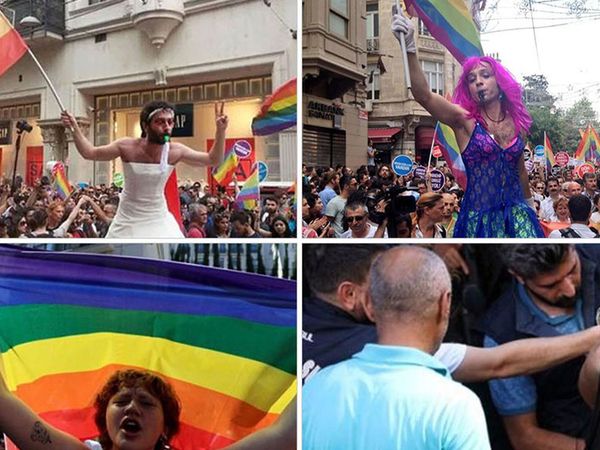 Taksim'de gerçekleştirilen LGBT yürüyüşüne izin verilmeyince polisler ve vatandaşlar arasında gerginlik yaşandı