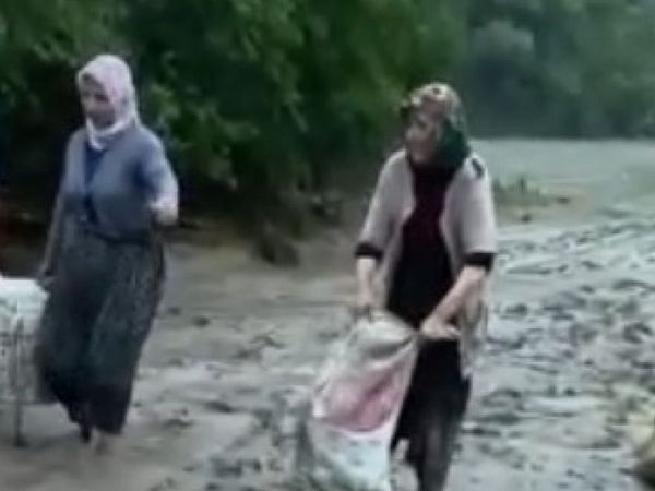 Adana'da Selin Tarlaya Savurduğu Balıkları Vatandaşlar Topladı