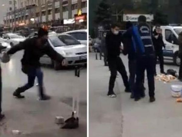 İBB Zabıtaları Pilavcıya Saldırdı!