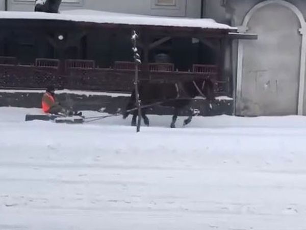 Atlı Kar Küreme Aracı Kamerada