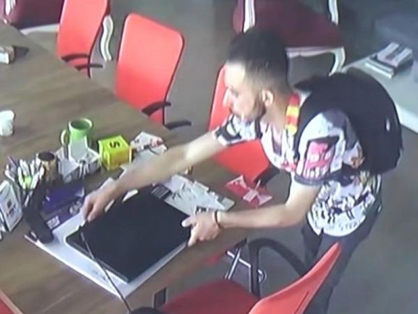Böyle hırsızlık görülmedi! Oto merkezine acil lavabo ihtiyacı için giren şahıs, çalışma ofisindeki bilgisayarı çaldı