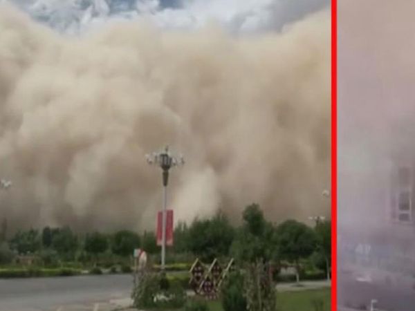 Çin'deki Kum Fırtınası Saniyeler İçinde Tüm Şehri Yuttu!