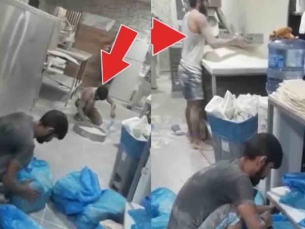 Edirne’den skandal görüntüler: Fırında yere dökülen unları kürekle toplayıp lavaş yaptı!