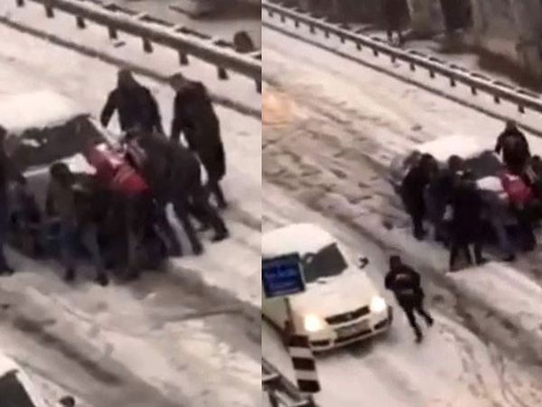 Esenyurt'ta Mahalleli Kayan Arabayı Durdurmak İçin Seferber Oldu
