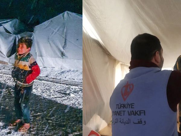 Günün En Sıcak Karesi! İdlib'te Üşüdüğü Sırada Çekilen Fotoğrafı Paylaşılan Çocuğa Diyanet Vakfı Ulaştı