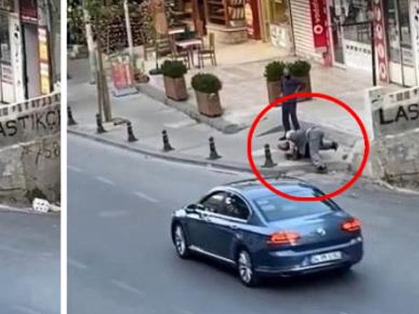 İki Yaşlı Amca Sokak Ortasında Kavga Etti