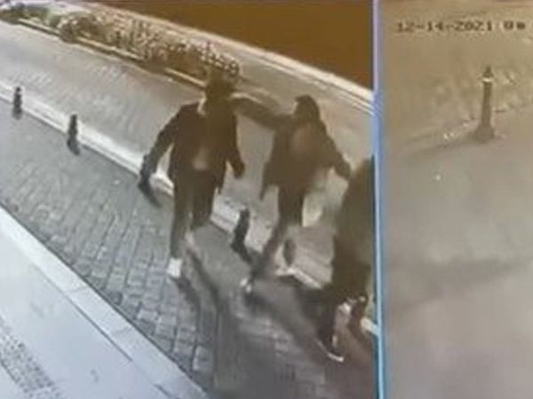 İstanbul Moda'da İğrenç Görüntüler Sokak Ortasında Karısının Üstüne İşedi