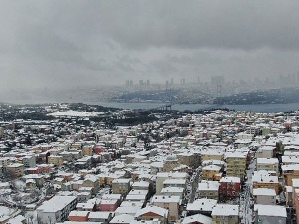 İstanbul'un Kar Manzarası  Drone ile Görüntülendi