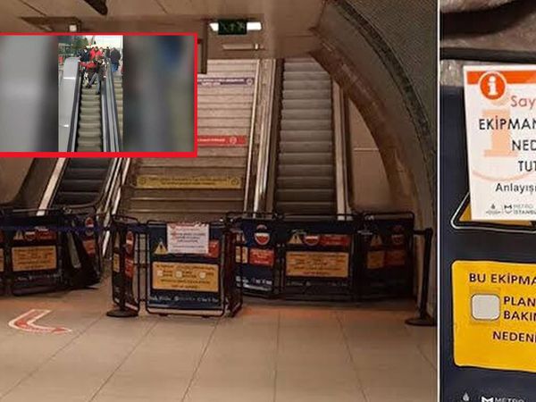 Metro İstasyonunda Çalışmayan Yürüyen Merdiven Vatandaşlara Zor Anlar Yaşattı