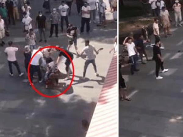 Öfkeli Kadın Eşini Darp Edenlere Tekme Tokatla Saldırdı