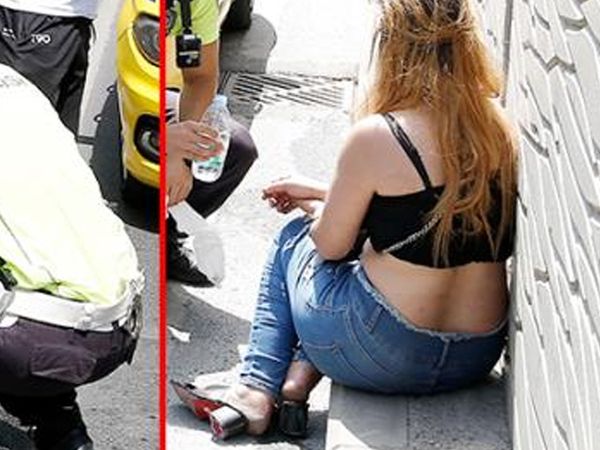 Taksim’de Sinir Krizi Geçiren Turist Kadın Tartıştığı Taksicinin Arabasını Yumruklayıp Tekmeledi