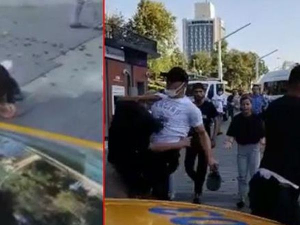 Taksim'de Zabıta Bir Kadına Uçan Tekme Attı