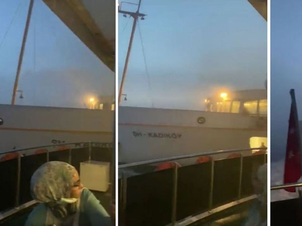 Yoğun Sis İstanbul Boğazı’nda Faciaya Neden Oluyordu: Vapur ile Motor Çarpışmaktan Son Anda Kurtuldu