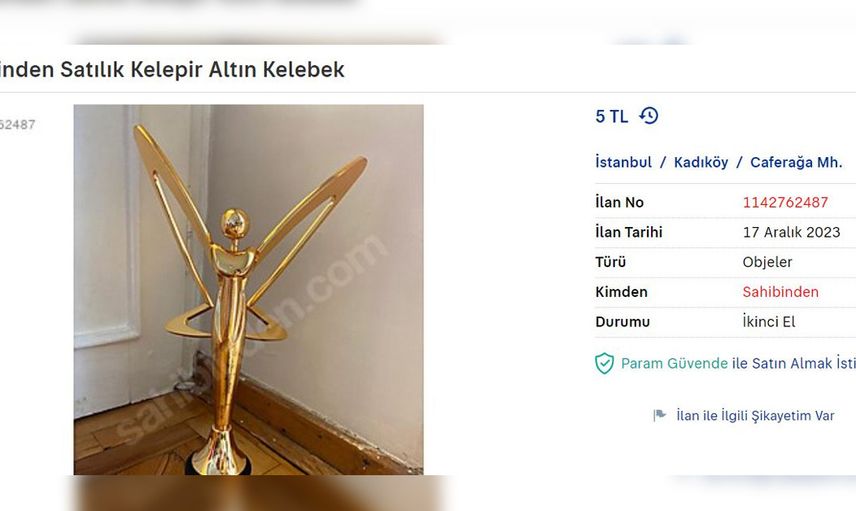 Mabel Matiz Altın Kelebek ödülünü satışa çıkardı: İlanın altında yazanları görenler gözlerine inanamadı!