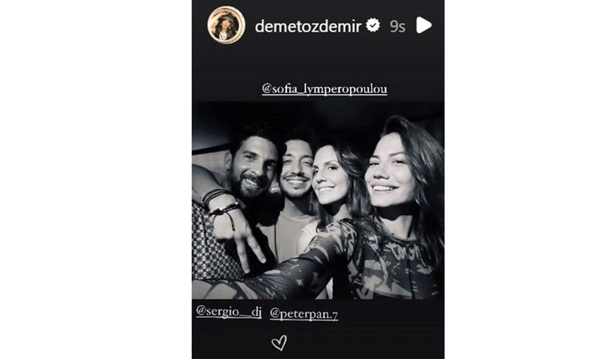Demet yine aşık oldu! Yunan DJ ile aşk yaşayan Demet Özdemir'den ilk fotoğraf geldi