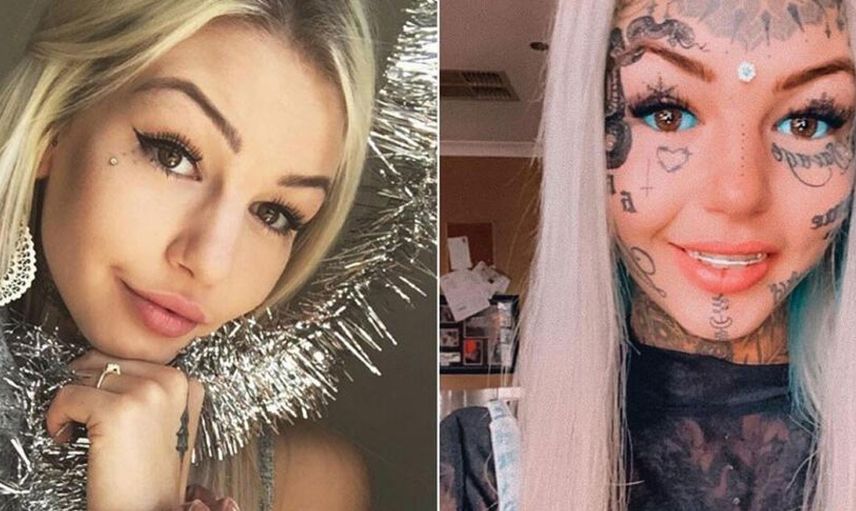 Cinsel organına kadar dövme yaptıran Amber Luke'un son paylaşımına beğeni yağdı