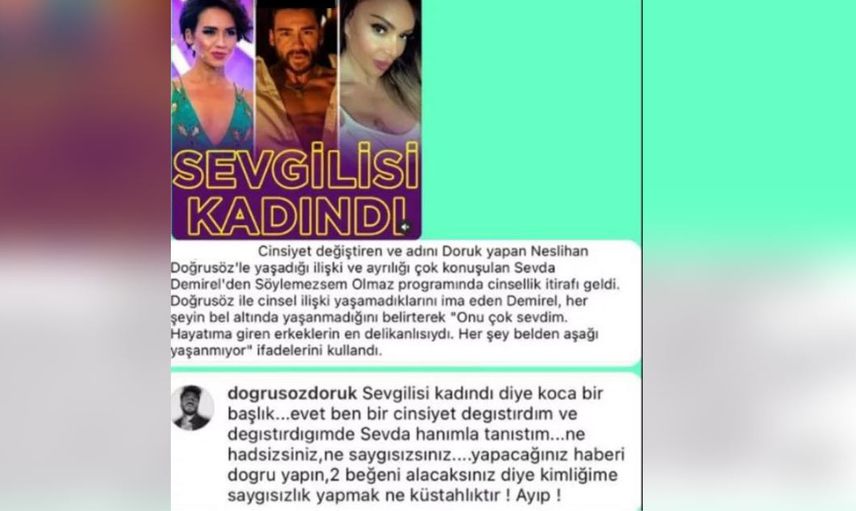 Sevda Demirel’in cinsiyet değiştiren eski sevgilisinden ortalığı karıştıran sözler