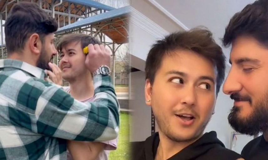 Az olmuş bu direkt herkesin önünde birlikte olun da rahatlayın... TikTok fenomeni Caner ve Nejdet'ten yeni bir yatak odası paylaşımı geldi... Gizlice her şeyi çekti